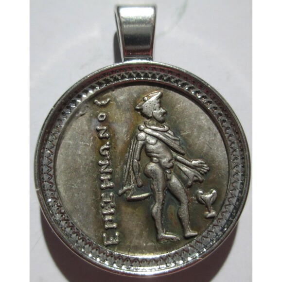 Ancient Greek Coin/Pendant Dionis and ABAH Pegasus 50-45 BC-Antique High Relief - Picture 4 of 7